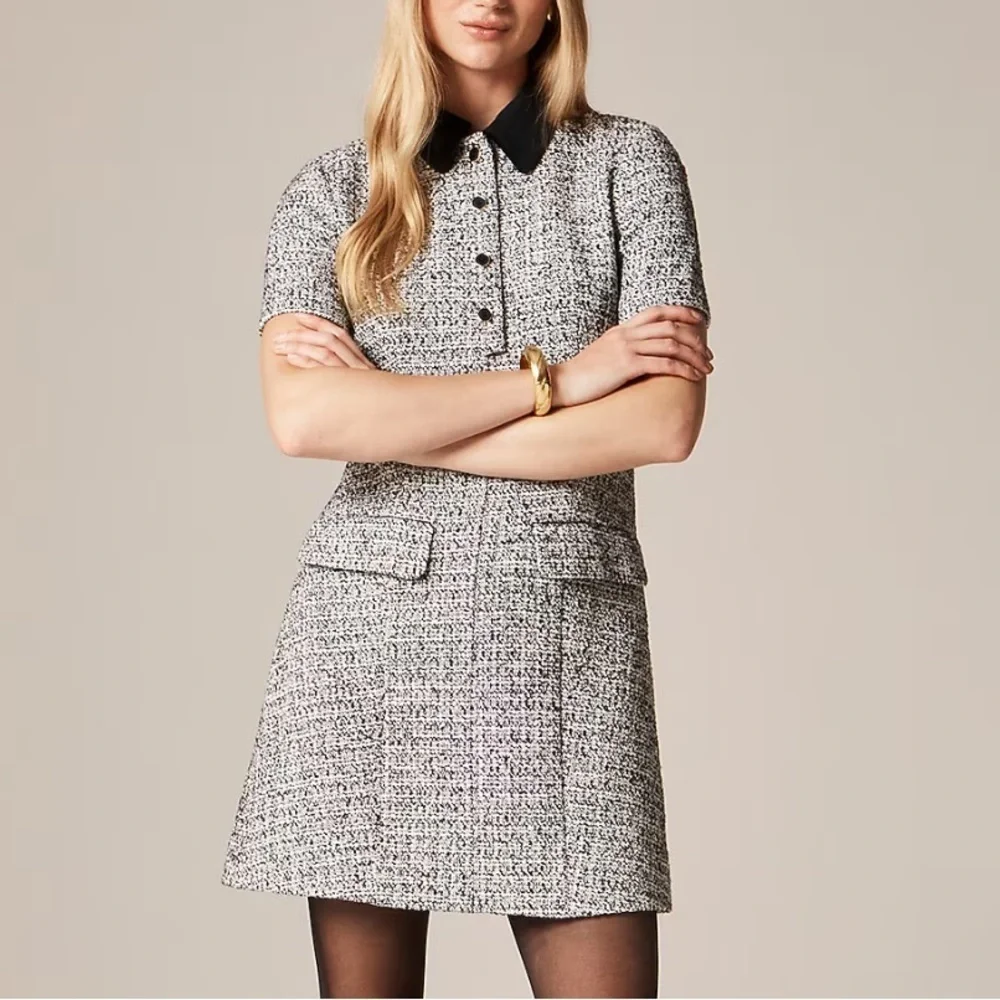 J crew checkers tweed Parc dress in tweed